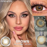 Popxstar   2pcs Hot Selling Colored Contact Lenses for Eyes Beauty Pupils Natural Brown Gray Lens Women Men Cosmetics  Yearly Use