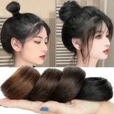 Popxstar Synthetic Hair Bun Curly Straight Hair Messy Bun Scrunchies Updo Hair Bands Elastic Band Hairpieces for Women Volume Fringe Fake