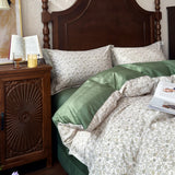 Popxstar  100% Cotton Bedding Set Ins Korean Floral 3D Printed Duvet Cover Bed Linen Flat Sheets Set 2 Pillowcases Twin Double Queen Size