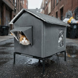 Dog Sleeping Bed Waterproof Outdoor Cat Tent Warm Folding Cooling Dog Cave Raised Base Moisture-proof Pet Condos Balcony