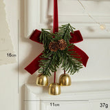 Popxstar Christmas Pendant Bells With Bows And Pine Cones Xmas Tree Hanging Pendant For Navidad New Year Christmas Decorations
