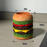 Popxstar Hamburger Pen Holder Pencil Holder for Desk Hamburger Handmade Pencil Holder Bedroom Desk Organizers Desk Accessories Decoration