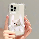Popxstar Sunglasses Cat Dog Phone Case for iPhone 11 Case iPhone 16 15 14 13 12 Pro Max XR XS X 8 7 Plus SE Transparent Shockproof Cover
