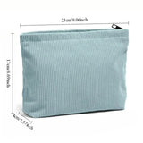 Popxstar  Corduroy Travel Cosmetic Bag Portable Makeup Storage Bag Purses Women Large Capacity Zipper Make Up Organizer Storage Clutch