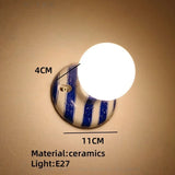 Popxstar  Contemporary Rotro Ceramics Wall Light Lamp Wall Lamp Sconce For Bedroom Living Room Office Indoor Home Decorative Fixture