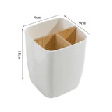 Popxstar  2pcs Bamboo-Like Plastic Desk Organizer with Pen Holder & Jewelry Storage - 3/4 Compartment Standalone Multi-Purpose Box