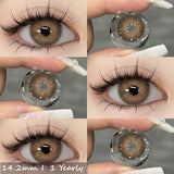 Popxstar 1pair Natural Color Contact Lenses for Eyes Brown Contacts Gray Lenses Fashion Lenses Blue Eyes Contacts Lenses