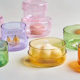 Popxstar Storage Jar Decorative Glass Storage Container Desktop Orangizer Candle Making Can Office Storage Mason Jar Glass Jars and Lids