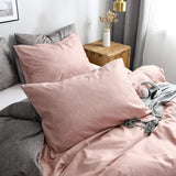 Popxstar  Simple Texture Grain Polyester Duvet Cover Set King Size Plain Queen Bedding Set Affordable Durable Quilt Cover and Pillow Case