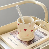 Popxstar  Heart-Shaped Ceramic Dinnerware Set, Dinner Plate, Rice Salad Bowl, Coffee Mug, Japanese Love, Warm Gift For Valentine Day