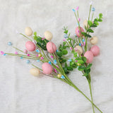 Popxstar spring decor 2025 Easter Decoration Artificial Egg Pearl Flower Branch Colorful Foam Eggs Branches DIY Bouquets for Easter Party Home Decors