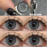 Popxstar  2Pcs New Colored Contact Lenses with Prescription Myopia Degree 0.00- 8.00 Grey Purple  Lens Eye Beauty Pupil Soft Lens