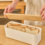 Cutting Board Lid Bread Box With Wooden Lid Spacious Container Bamboo Lid Food Storage Container Fresh Keeping Rectangular Shape