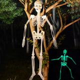 Popxstar Scary Halloween Props Luminous Hanging Skeleton Halloween Party Home Outdoor Yard Garden Decoration Movable Glow Fake Skull