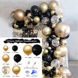 Popxstar Black Gold Balloon Garland Arch Kit Confetti Latex Balloon 30th 40th 50th Birthday Party Balloons Decorations Adults Baby Shower