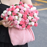 Popxstar  Rose Flower Bouquet Blanket Finished Bouquet Blanket Handmade Bouquet Nap Blanket Sofa Cover Valentine's Day Gift Manta de rosas