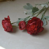 5Pc/lot Artificial Flocking Silk Flower Dew Lotus Home Decoration Camellia Bridal Bouquet Wedding Decor party flower arrangement