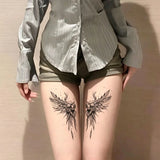 Couple Angel Wing Temporary Tattoos for Woman Back Herbal Tattoo Punk Fake Tattoo Waterproof Lasting Scar Cover Body Art Sticker