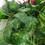 Popxstar 90CM Artificial Green Plant Hanging Ivy Leaf Seaweed Radish Artificial Flower Grapevine Home Garden Wall Fence Party Decoration