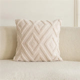 Popxstar  Solid color Shu cotton lint sofa throw pillow Modern simple living room sofa pillow Model room decorative bedside cushion