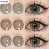 Glaze Series Contact Lenses for Eyes Color Beauty Pupils Natural Eye Lenses for Myopia 2pcs Brown Green Blue Makeup Lens