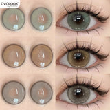 Popxstar  -Glaze Series Contact Lenses for Eyes Color Beauty Pupils Natural Eye Lenses for Myopia 2pcs Brown Green Blue Makeup Lens