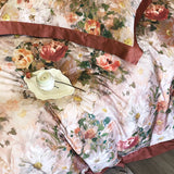 Popxstar  1000TC Egyptian Cotton Vintage Oil Painting Style Flowers Print Bedding Set Duvet Cover Flat/Fitted Bed Sheet Pillowcase 4Pcs
