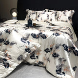 Popxstar  new high-end luxury silky Sleeping naked digital printing washed silk style Bedding Set Duvet Cover Bed Sheet Pillowcases