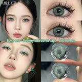New 2Pcs Natural Green Color Contact Lenses for Eye with Degree  Myopia Blue Makeup Pupil Korean Soft Lens