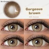 Popxstar 1 Pair Natural Brown Lenses Colored Contact Lenses Brown Lenses Natural Eye Lenses with High Quality Natural Lens