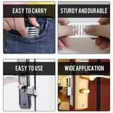 Popxstar Safety Anti-theft Door Blocker Portable 8cm Stainless Steel Safe Security Tool For Home Privacy Hotel Travel Door Lock Stopper