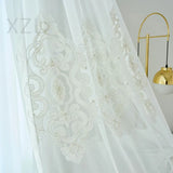 European Luxurious Embroidery Modern Luxury Curtains for Living Room Bedroom Hall Dining Romantic White Tulle Decor