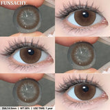 Popxstar  1 Pair Black Series Contact Lenses for Eyes Big Blakc Eyes Softlens Beautiful Pupils Natural Brown Lens Yearly Cosmetic