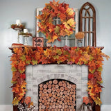 Popxstar 2M Artificial Fall Maple Leaf Garland Fake Plants Autumn Decor Leaves Vine for Thanksgiving Halloween Festivals Wedding Decora