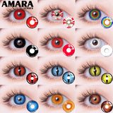 Popxstar  1 Pair Cosplay Contact Lenses Beautiful Pupil Eye Cosmetic Colorful Contact Lenses Halloween Yearly Eyes Contact Lens