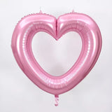 Popxstar  Love Heart Aluminum Film Balloon Peach Heart Foil Balloon Wedding Room Decor Bride To Be Photobooth Props Baloon Bridal Shower