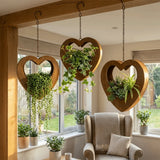 Decorative Retro Metal Plant Hangers Heart Shape Romantic Plant Hanging Basket Iron Plant Container Window Decor
