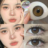 1pair/2pcs Black Large Diameter Color Contact Lenses Men with Diopter Myopia Fashion Color Contact Lenses Natural Fast Shipping