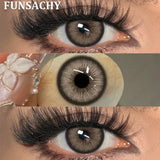 1 Pair Brown Color Contact Lenses Natural Eye Contacts Blue Colored Soft Lens Yearly Use Women Makeup Cosmetic Lenses