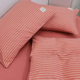 Popxstar Simple Striped Bedding Set, AB Contrasting Color Duvet Cover, 2 Pillowcases, Single, Double, King Twill, Full Sizes, 3 Pieces
