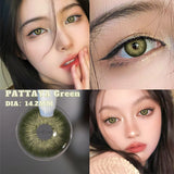 Popxstar 2Pcs Colored Contacts Lenses with Myopia Yearly Green Brown Lens Korean Big Eyes Colored Makeup Lens Fast Delivery