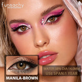 Popxstar  1 Pair Colored Contact Lenses for Eyes Brown Fashion Cosmetic Lenses Gray Pupils Natural Eye Contacts Women Eye Makeup