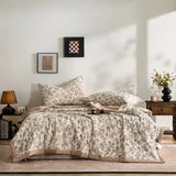 Popxstar  New cotton printed bubble double-layer yarn soybean summer quilt four-piece summer cool quilt air conditioner quilt