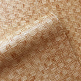 Popxstar Chinese Style Bamboo Mat Pattern Self-adhesive Wallpaper Retro Style Restaurant and Study Imitation Bamboo Woven PVC Wallpaper