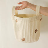 Popxstar INS Cute Baby Diaper Storage Bag Baby Supplies Toys Clothes Storage Bag Cotton Embroidery Multifunctional Mommy Storage Basket