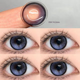 Popxstar  2Pcs Blue Eye Korean Lenses Fashion Anime Color Contact Lenses for Eyes With Diopters Prescription Beauty Pupil Makeup