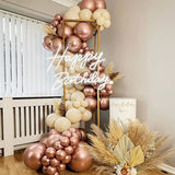 Popxstar 128Pcs Pink Balloon Garland Arch Kit Rose Gold Metallic Latex Balloons Anniversary Birthday Wedding Party Decoration Baby Shower