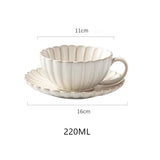 Popxstar  220ML Coffee Mug Cup Ceramic English Afternoon Tea Cup And Saucer One Set Porcelain Cup Breakfast Lemon Tea Milk Cups Coffeeware