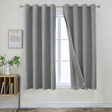 Popxstar Blackout Curtains 350cm Height Room Darkening Curtains for Bedroom 100% Black Out Textured Thermal Curtain Privacy Protection