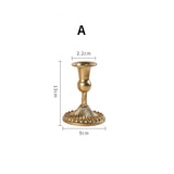 Popxstar 3pc Candlestick Holders Kit Brass Gold Candlestick Set Candle Holders Decorative Candlestick Stand for Wedding Party Dinning